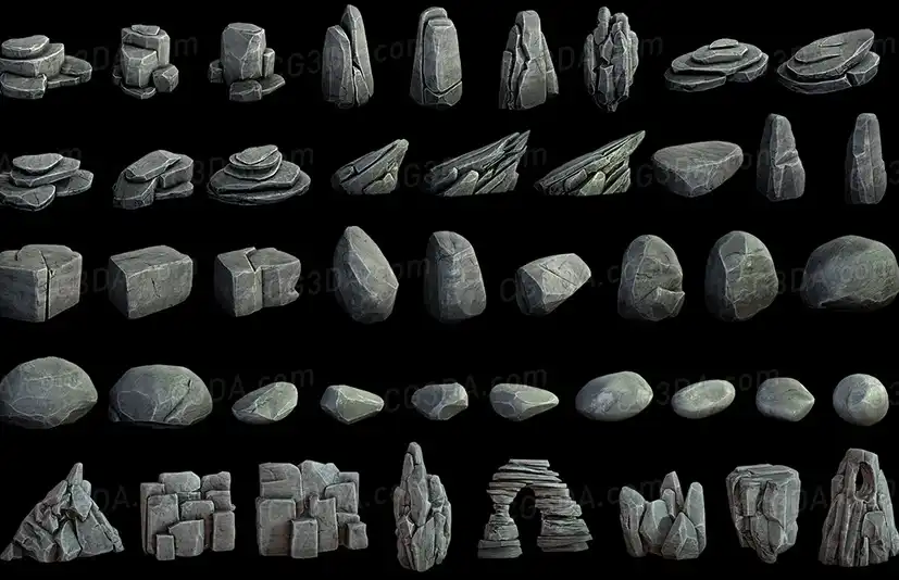 风格化岩石包-45 Stylized Rock Pack