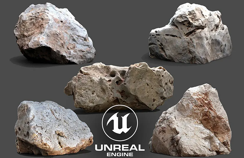 扫描岩石模型 - Photogrammetry 3D Scan Stone Pack VOL 1