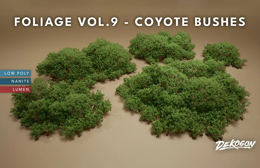 树叶-灌木丛 - Foliage VOL.9 - Coyote Bushes (Nanite and Low Poly)