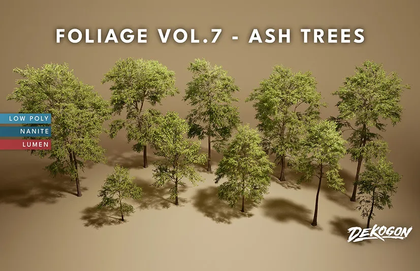 白蜡树 - Foliage VOL.7 - Ash Trees (Nanite and Low Poly)