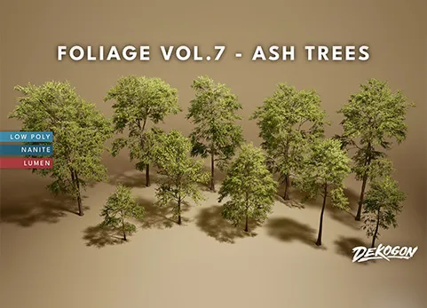 白蜡树 - Foliage VOL.7 - Ash Trees (Nanite and Low Poly)