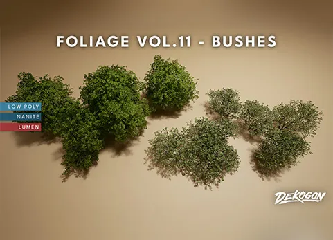灌木丛 - Foliage VOL.11 - Bushes (Nanite and Low Poly)