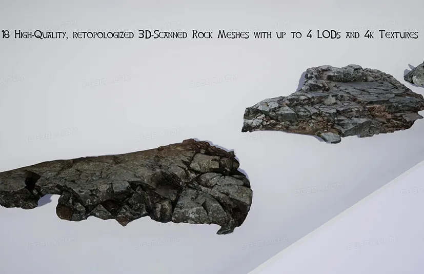 爱尔兰岩石 扫描草地景观材质 - Rocks of Ireland - 3D Scanned, + Grass, Landscape Mat