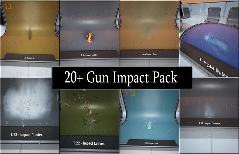 20+ 喷枪冲击粒子-20+ Gun Impact Particles