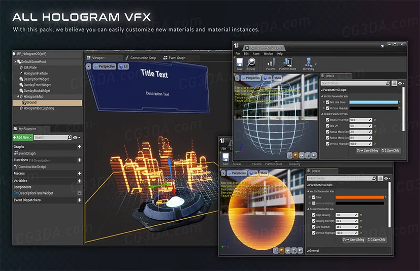 全息视觉特效-HOLOGRAM VFX Pack