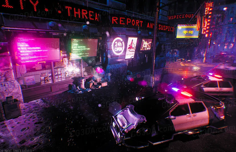 赛博朋克视觉特效 -Cyberpunk FX Pack 2 - Neon Panels and Screens