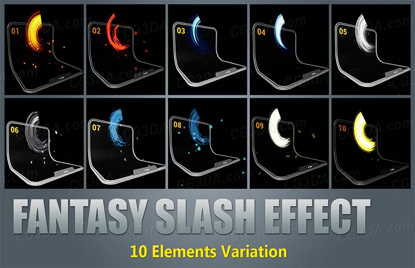武器挥动轨迹特效-Fantasy Slash FX