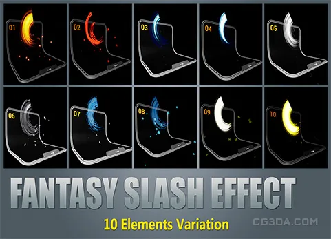 武器挥动轨迹特效-Fantasy Slash FX