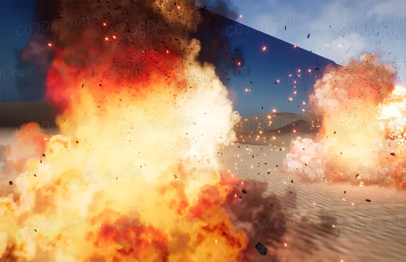 烟雾爆炸火光特效-M5 VFX Vol1. Smoke and Big Explosion(Niagara)
