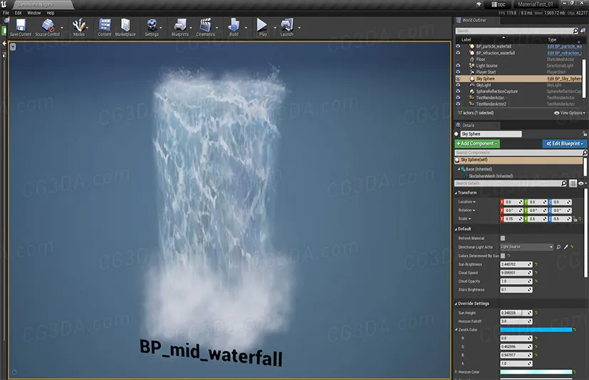 瀑布/雨水/雪元素视觉特效-Niagara Realistic Waterfall and Water Element VFX