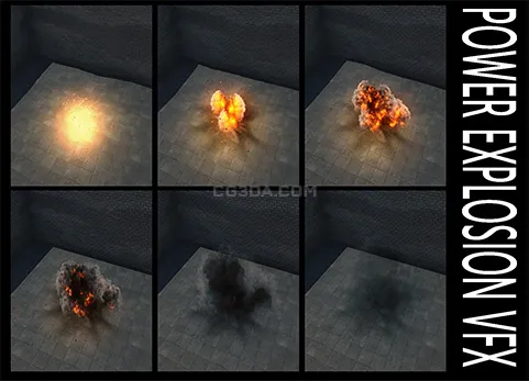 爆炸视觉特效-Power Explosions VFX Pack // Color Explosions // Dust and Sand explosions