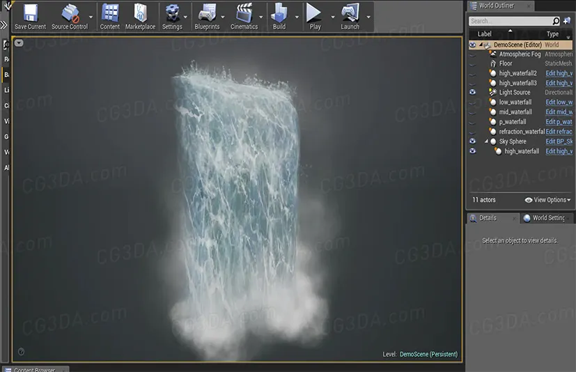 瀑布水特效-Realistic Waterfall Particle FX(Cascade System)