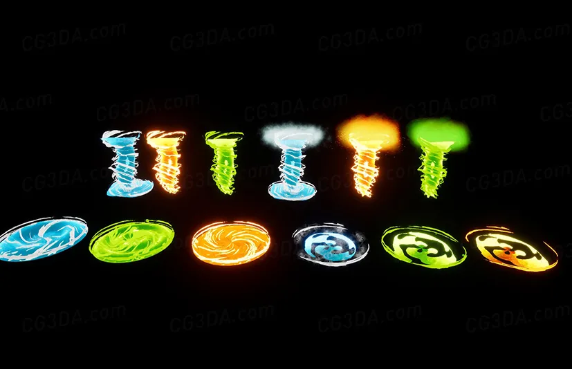 卡通龙卷风旋涡特效-Stylized Aoe Pack