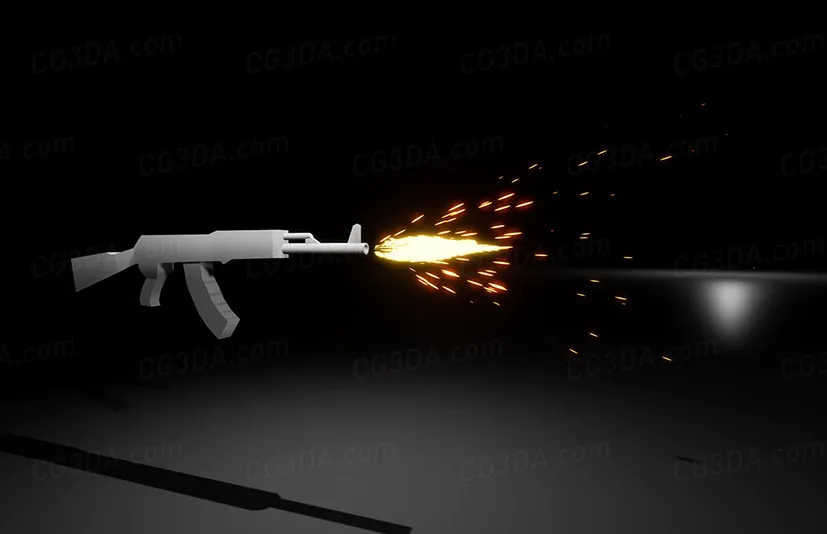 武器射击特效-Stylized Shooting VFX Niagara (Muzzle - Bullet Trail - Impact)