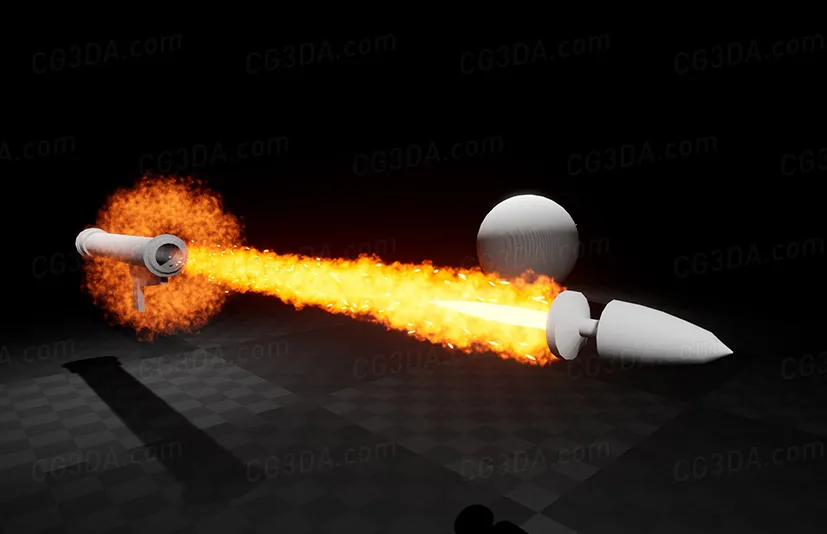 武器射击特效-Stylized Shooting VFX Niagara (Muzzle - Bullet Trail - Impact)