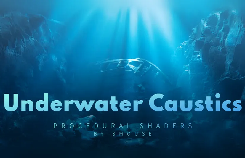 blender水下动态涟漪实时焦散资产预设 - Underwater Caustics Shader v2 Pro