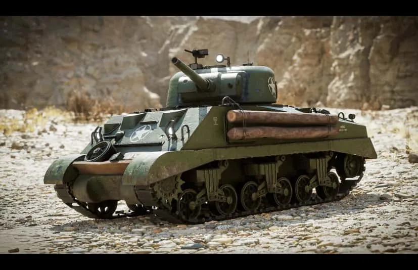 坦克驾驶控制蓝图 WW2 Tank – Sherman M4A2 – Advanced Tank Blueprint