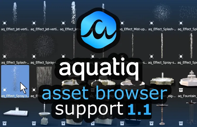 Blender水流喷泉特效预设插件 Water Library Aquatiq v2.0.0