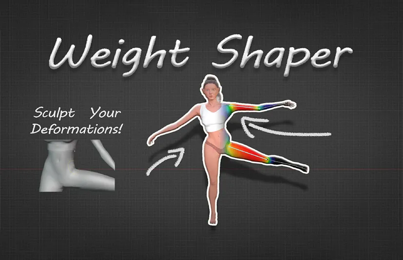 Blender绑定权重绘制插件 - Weight Shaper v1.1.0