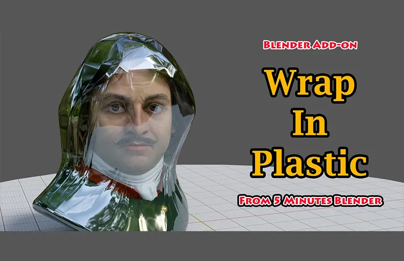Blender塑料包裹物体插件 - Wrap In Plastic