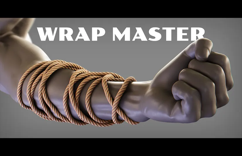 Blender绳子缠绕包裹变形预设 - Wrap Master v1.3