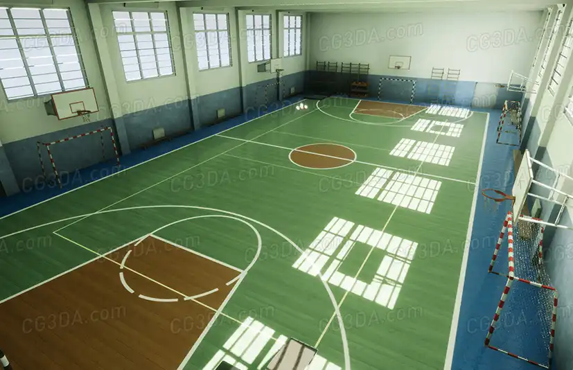 学校室内篮球场-School gym