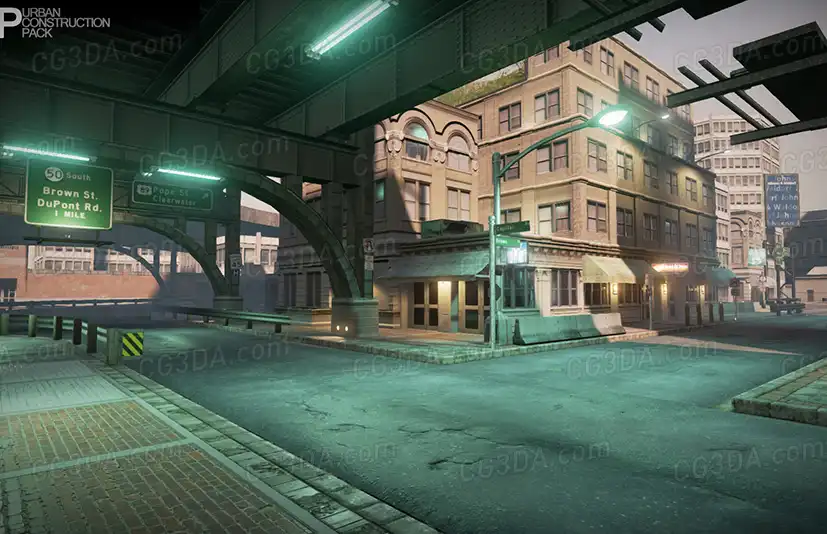 现代城市街道场景-Urban Construction Pack