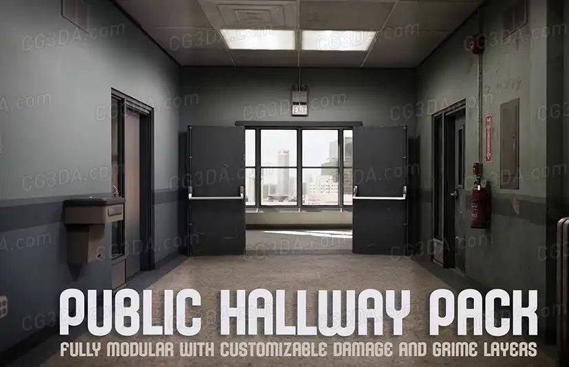 现代建筑内部走廊-Public Hallway Pack