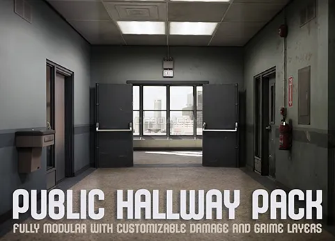 现代建筑内部走廊-Public Hallway Pack