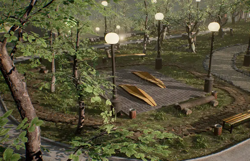 城市公园风景-Photoscanned model of City Park
