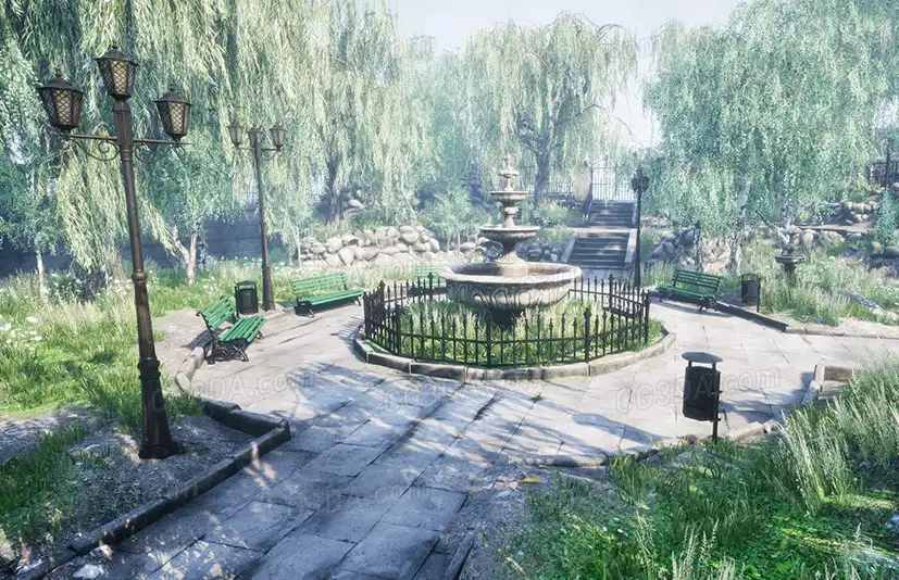 城市花园-Park Photo Scanned Assets