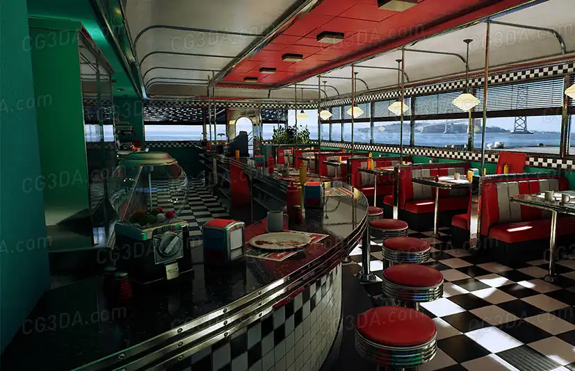 美式餐厅环境-American Style Diner