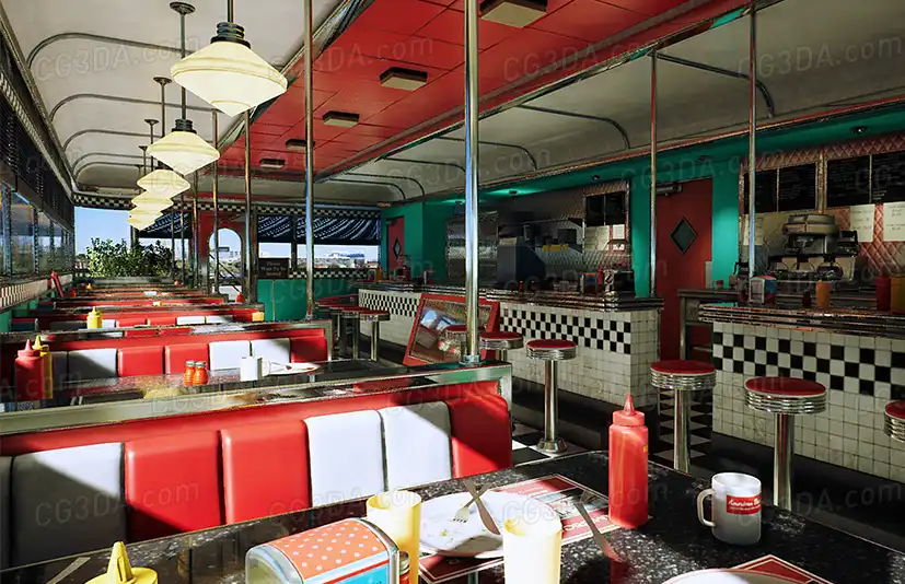美式餐厅环境-American Style Diner