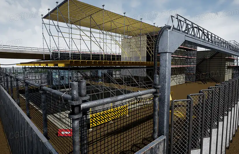 建筑工地现场-Modular Procedural Scaffold System