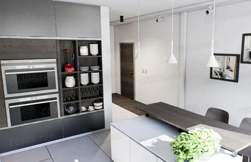 现代家庭厨房-Modern Kitchen