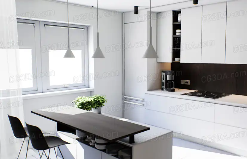 现代家庭厨房-Modern Kitchen