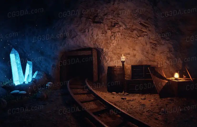 中世纪水晶矿洞-Crystal Mines - Scene and Assets