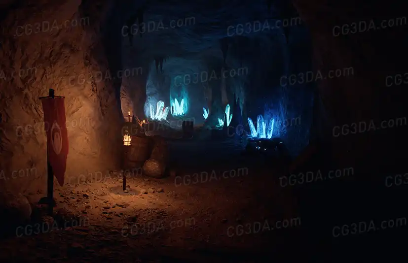 中世纪水晶矿洞-Crystal Mines - Scene and Assets