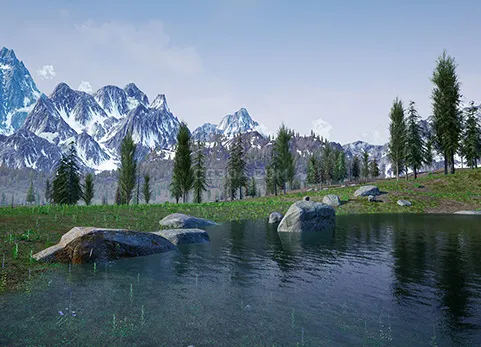 瑞士雪山/草地-SWISS GRASS FIELD _environment map rpg snow high mountain landscape grass