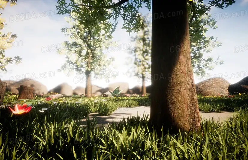 花草树木-Forest pack. Easy landscape with plants and flowers