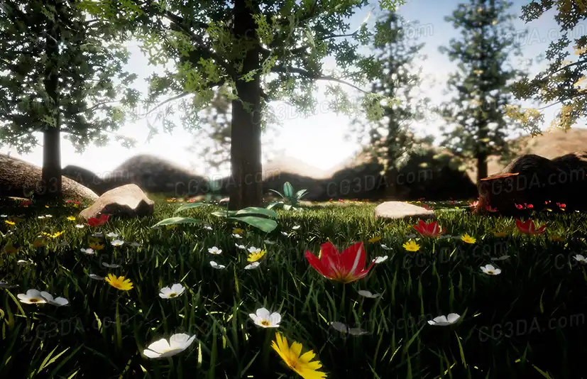 花草树木-Forest pack. Easy landscape with plants and flowers