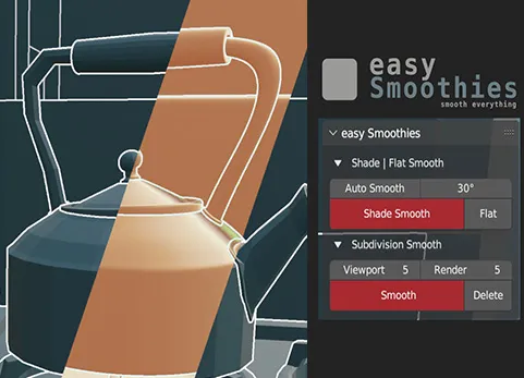 Blender模型平滑插件 Easy Smoothies v1.0.0