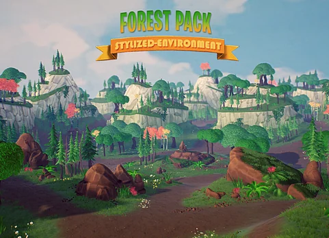 风格化森林包 - FOREST Stylized Forest Pack - Forest Assets, Forest foliage, Forest Landscape