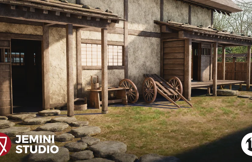 日本模块化民俗住宅（带内部）