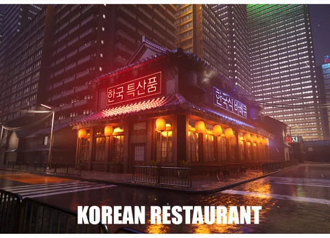 韩式餐厅环境场景 - Korean Restaurant