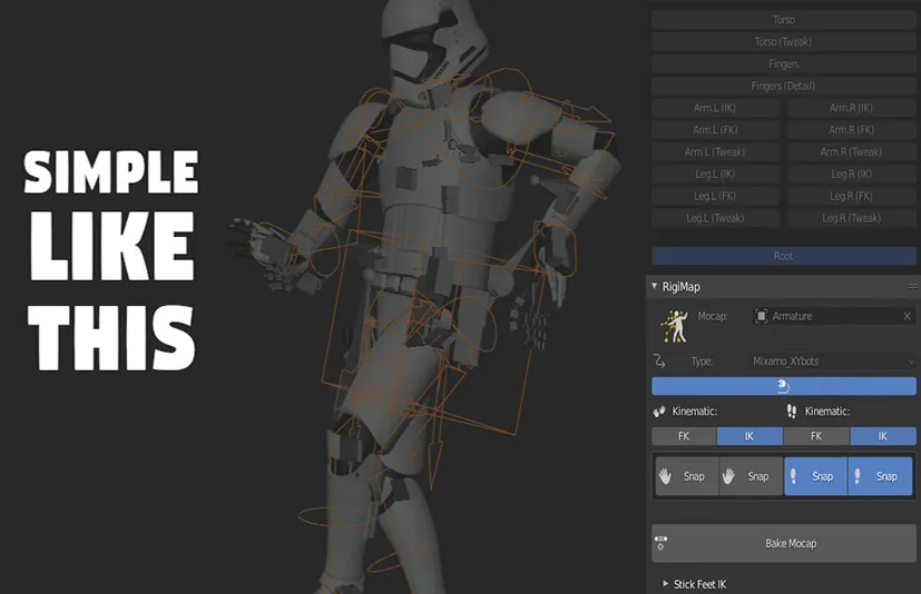 Blender运动捕捉数据绑定插件 Rigimap V1.5.9