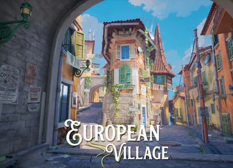 风格化欧洲村庄场景 - Stylized European Village