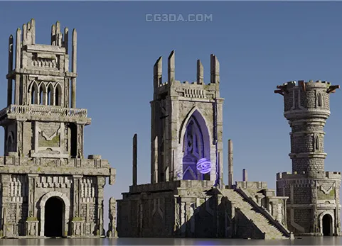 中世纪遗迹建筑合集-Medieval Fantasy Kitbash