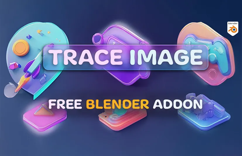 Blender将图像转换为 3D 形状插件 - Image Trace Generator v1.0