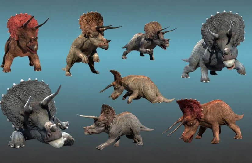 侏罗纪三角龙恐龙暴龙角色模型 Dinosaur - Triceratops